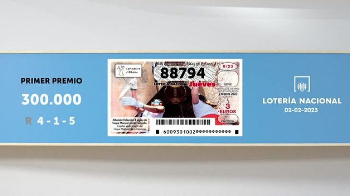 SELAE - Sorteo de la Lotería Nacional del 02/02/2023
