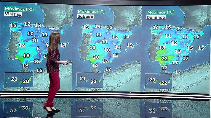 El tiempo - Intervalos de viento fuerte en la mitad norte del litoral mediterráneo, Baleares y costa norte de Galicia