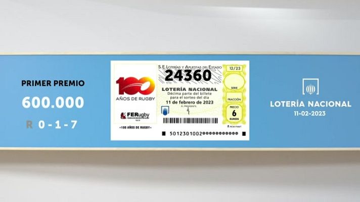 SELAE - Sorteo de la Lotería Nacional del 11/02/2023