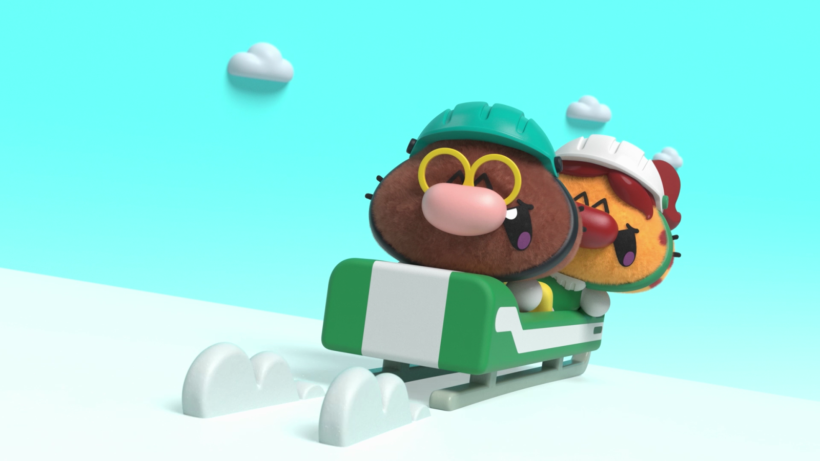 Carrera en trineo - Oggy Oggy | Ver