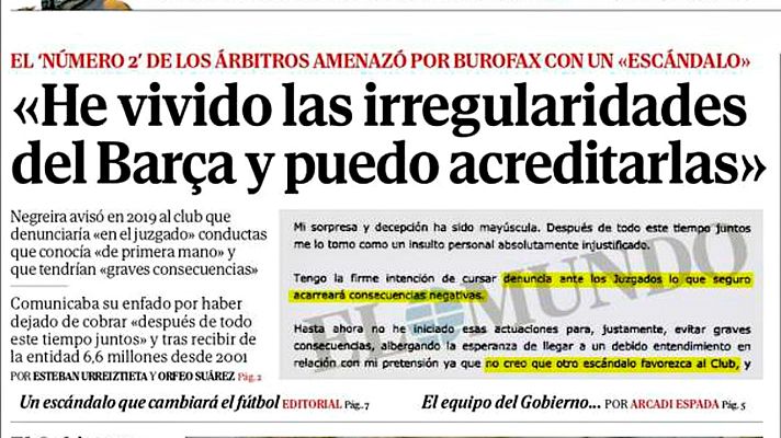  - Esteban Urreiztieta: "El burofax de Negreira al Barça demuestra que sus servicios eran ilegales"