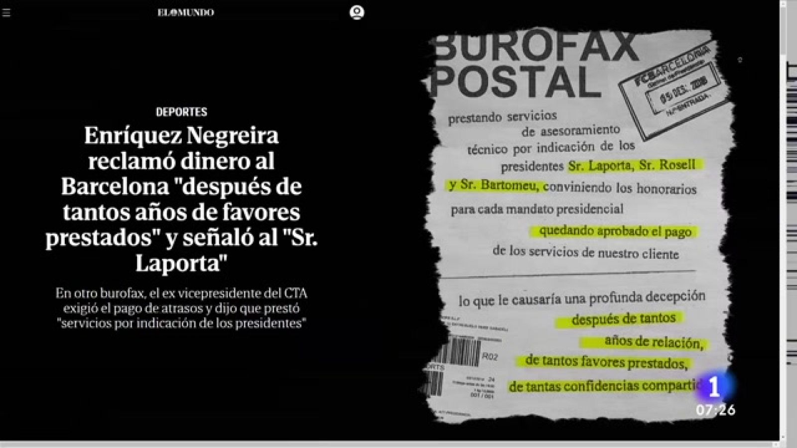 Negreira exigió al Barça "pagos por tantos años de favores prestados" | Ver