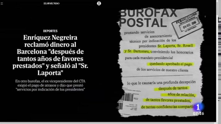 Telediario Matinal - Negreira exigió al Barça "pagos por tantos años de favores prestados"