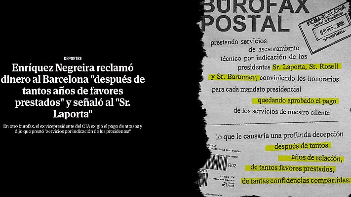 Telediario 1 - Negreira exigió al Barça pagos "por tantos años de favores prestados"
