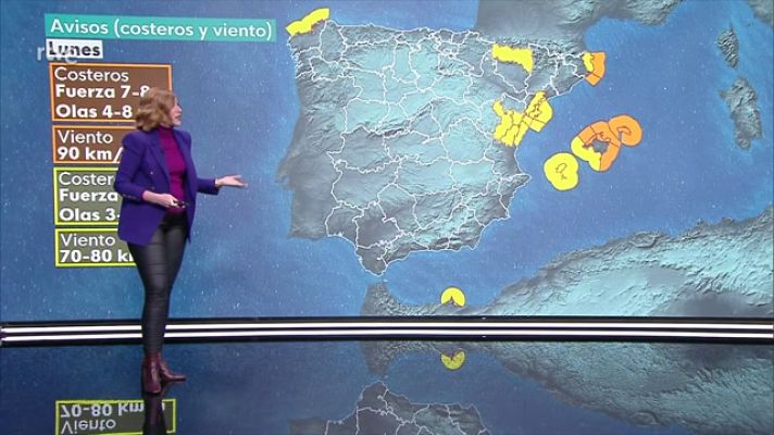 El tiempo - Nevadas débiles en cotas bajas del extremo norte peninsular, más importantes en el Pirineo oriental y cordillera Cantábrica