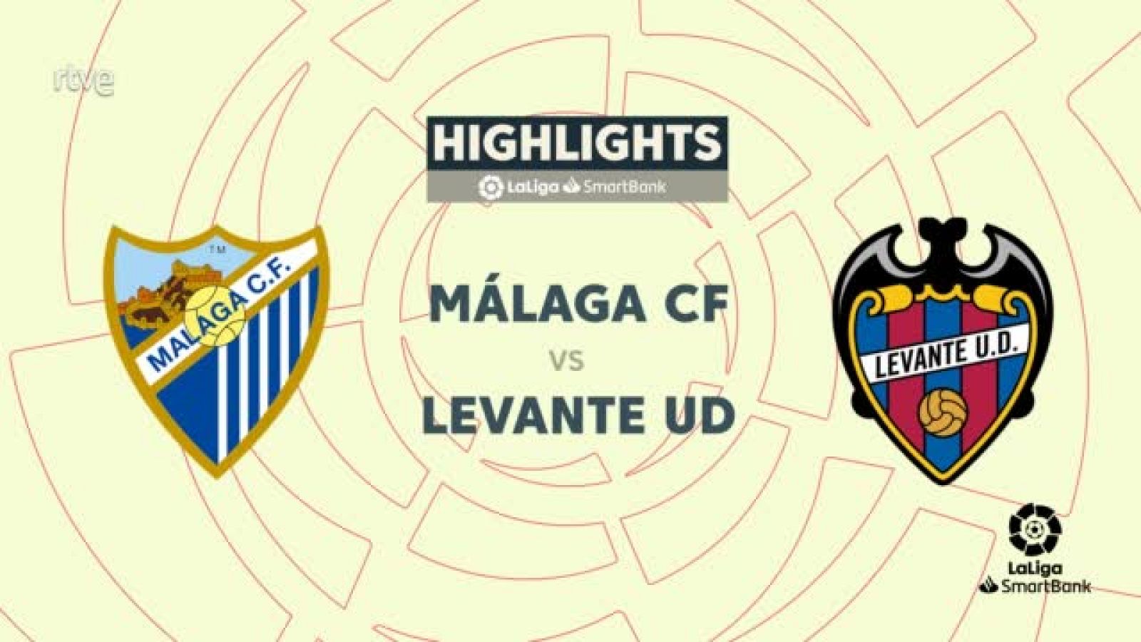 Málaga - Levante: resumen del partido de la 32ª jornada de Segunda - ver ahora