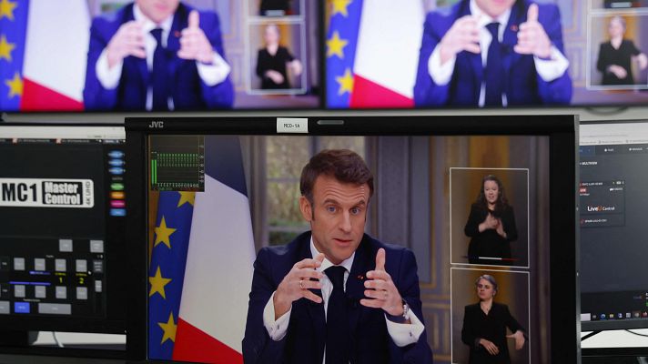 Telediario 1 - Macron defiende su reforma de pensiones y asegura que entrará en vigor este año