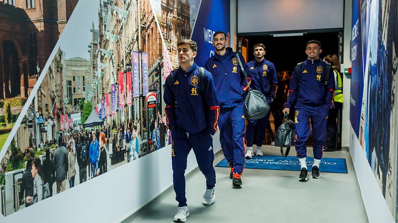 La selección española ya está en Glasgow - ver ahora