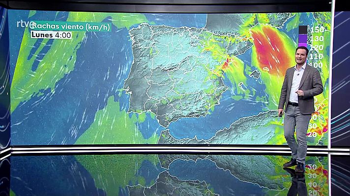 El tiempo - Precipitaciones persistentes en el extremo oriental del Cantábrico, norte de Navarra y Pirineos