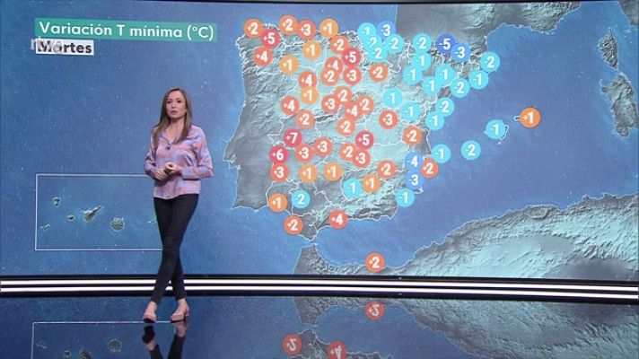 El tiempo - Temperaturas máximas en ascenso en el norte de Galicia, área cantábrica y sistemas Central e Ibérico, y en descenso en Canarias y el litoral mediterráneo peninsular