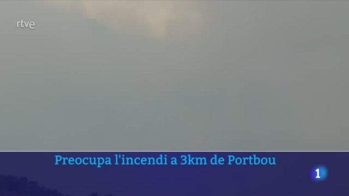 L'Informatiu - La tramuntana complica l'extinció de l'incendi a l'Empordà