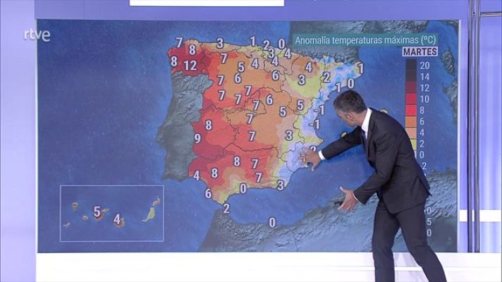 El tiempo - Viento de levante fuerte en Cádiz. Intervalos de viento fuerte del este en el norte de Galicia.