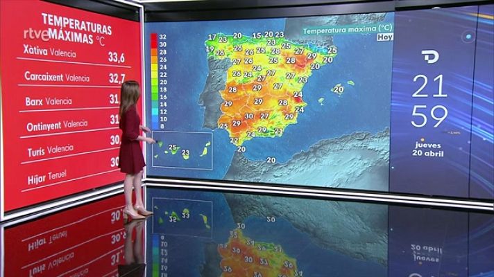 El tiempo - Levante en el Estrecho, amainando. Predominio de viento del sur en el área mediterránea