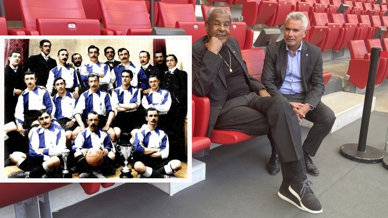 Pereira y Manolo celebran los 120 años de historia del Atlético de Madrid