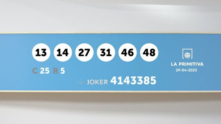 SELAE - Sorteo de la Lotería Primitiva y Joker del 29/04/2023