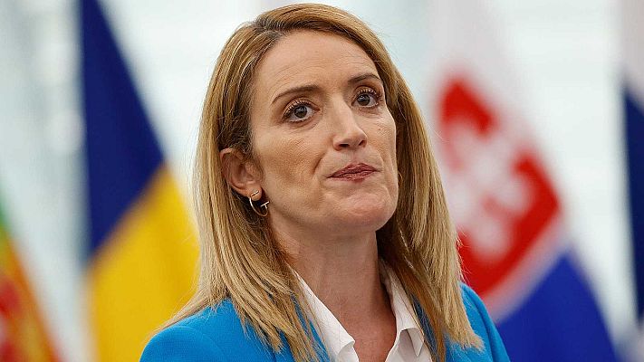 Informativo 24h - Roberta Metsola: "El Parlamento Europeo apoyará sancionar a quien ayude a Rusia a bombardear Ucrania"
