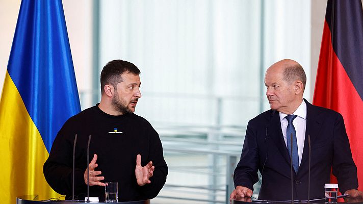 Telediario Fin de Semana - Zelenski visita Alemania y recoge el Premio Carlomagno