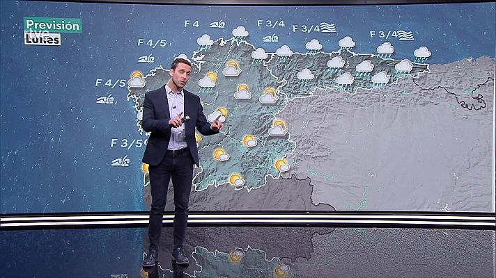 El tiempo - Precipitaciones persistentes en el Cantábrico oriental y norte de Navarra, y localmente fuertes en el este de Cataluña y Baleares