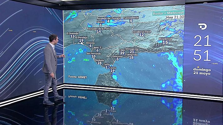 El tiempo - Probables chubascos y tormentas localmente fuertes en zonas de Andalucía occidental, entorno del Estrecho y Málaga