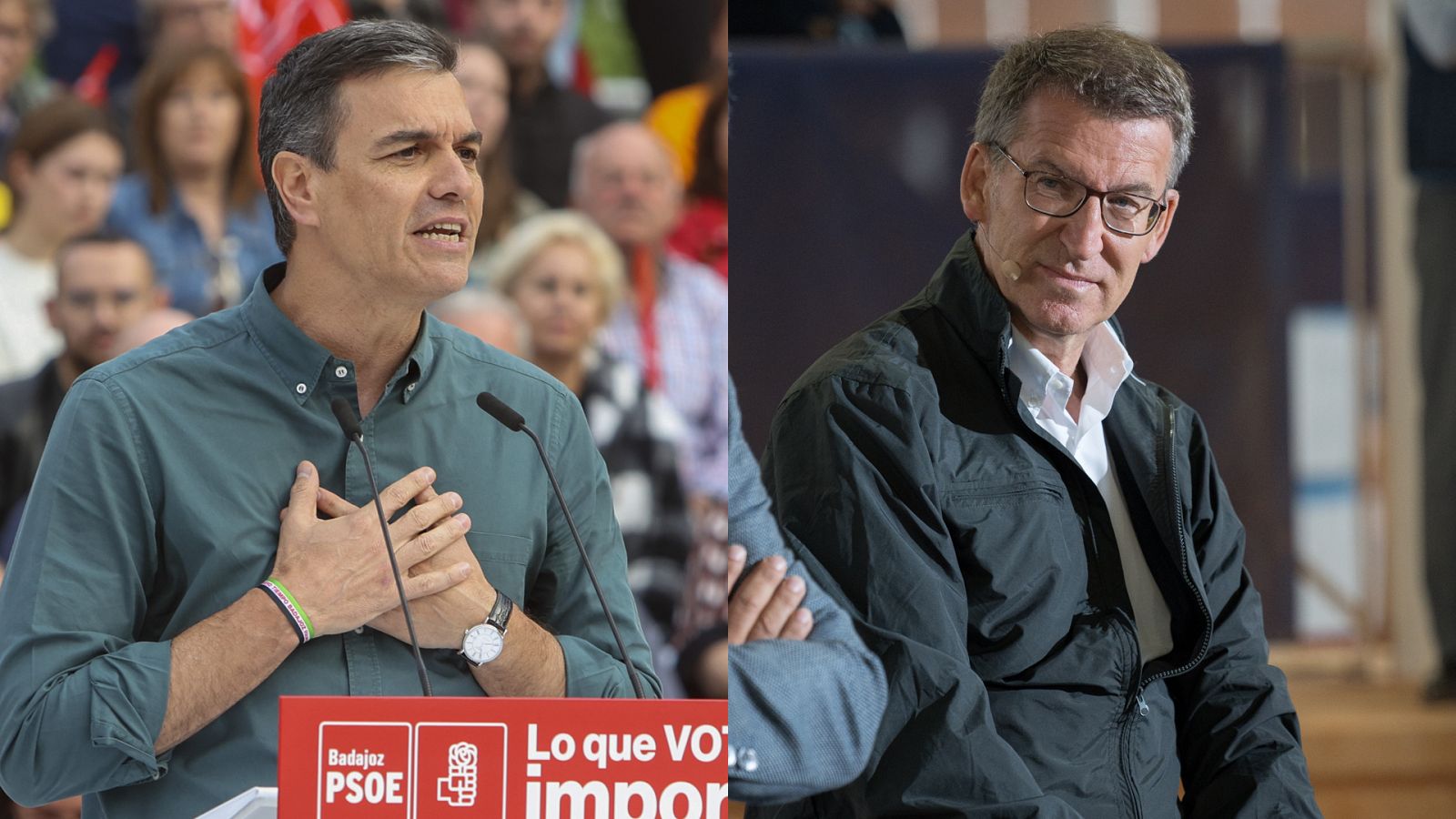 28M: Sánchez y Feijóo cruzan caravanas electorales en Extremadura y los candidatos apuran la recta final de la campaña