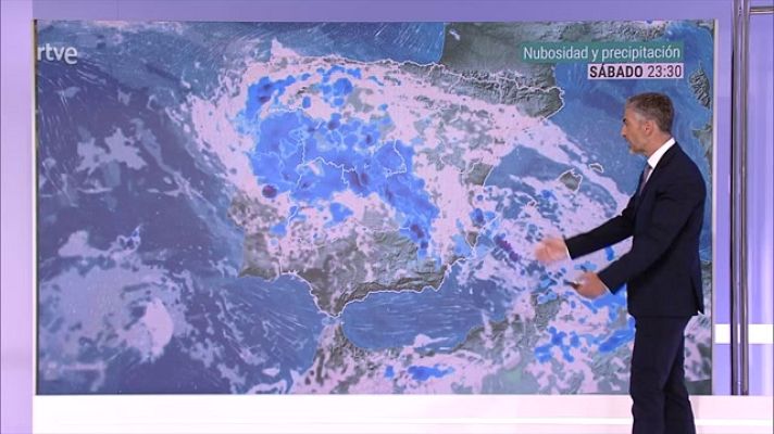 El tiempo - Chubascos y tormentas localmente fuertes o persistentes en el entorno del sistema Central, meseta Sur, oeste de la meseta Norte y en la mitad norte de la Comunidad Valenciana