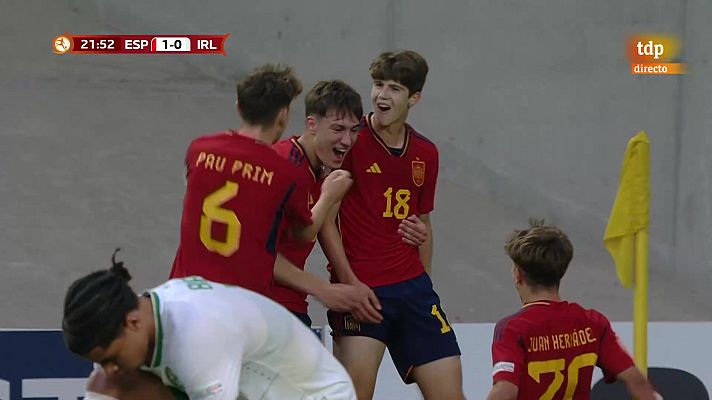 Fútbol - El golazo de Alejandro Granados que abrió la clasificación de España para las semifinales del Europeo sub-17