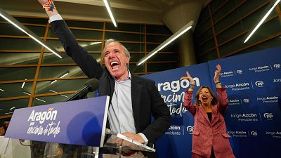 Azc�n, tras ganar las elecciones del 28M en Arag�n: "Gracias especialmente a los votantes del PP"