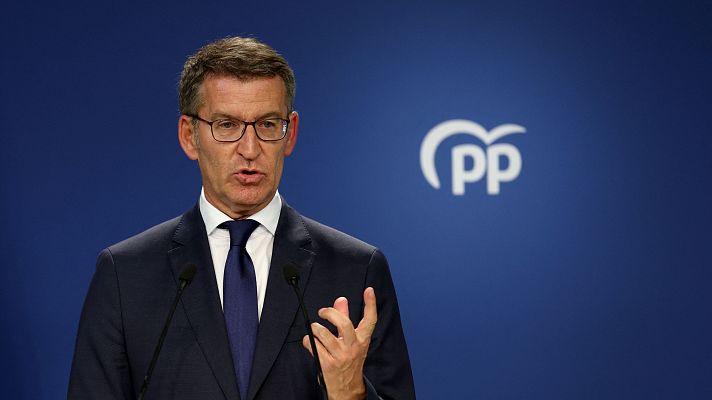 Telediario 1 - Feijóo pide "completar" el cambio iniciado el 28M para "derogar el sanchismo": "Es necesario un empujón más"