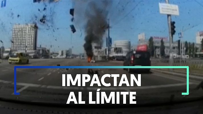 Modo Digital - Así caen los restos de un misil lanzado por Rusia sobre Kiev