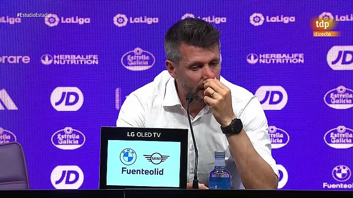 Estudio Estadio - Pezzolano, entrenador del Valladolid, rompe a llorar en la rueda de prensa posterior a su partido