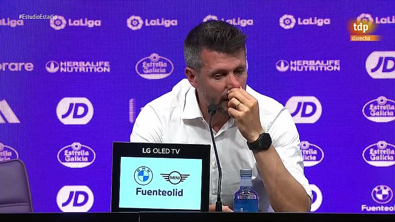 Pezzolano, entrenador del Valladolid, rompe a llorar en la rueda de prensa posterior a su partido
