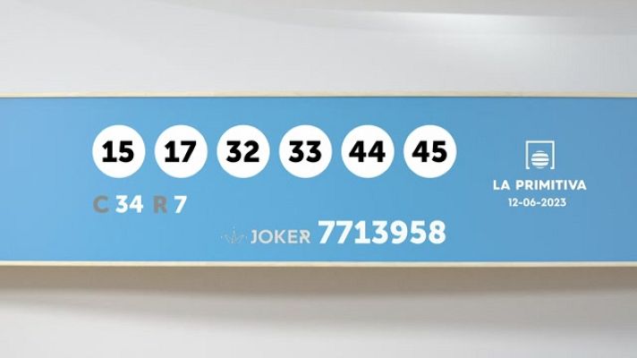 SELAE - Sorteo de la Lotería Primitiva y Joker del 12/06/2023