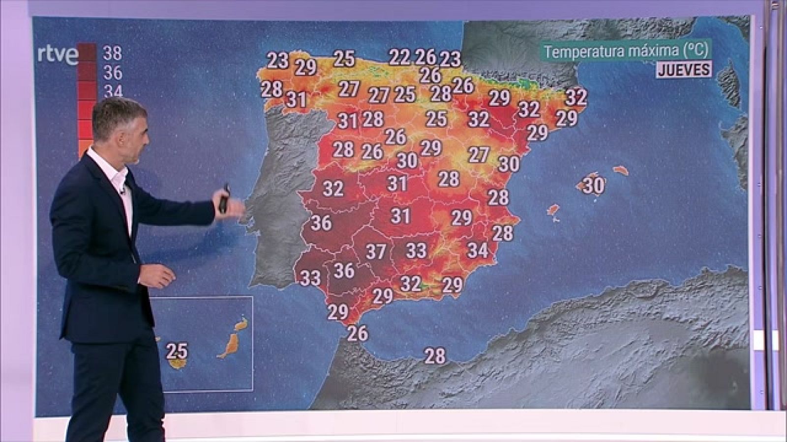 Temperaturas máximas en aumento en general, exceptuando el extremo sureste peninsular, Baleares y Canarias - ver ahora