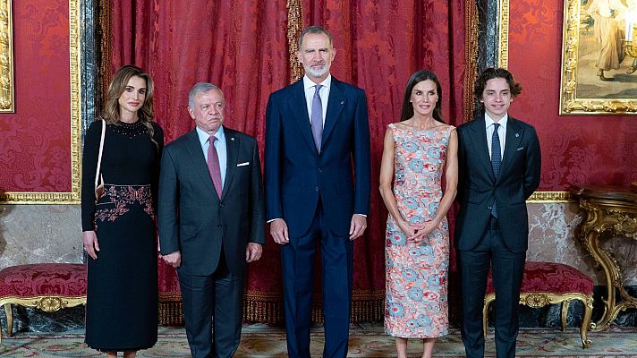 Telediario 1 - Los reyes de Jordania visitan España