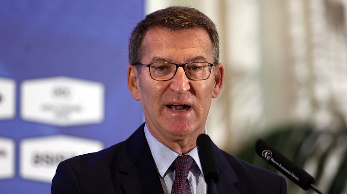 Telediario 1 - Críticas a Feijóo por "justificar" la violencia machista al referirse al caso del condenado de Vox como "divorcio duro"