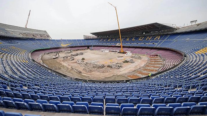 Telediario 2 - Demoliciones y desmontaje: las obras del Camp Nou avanzan