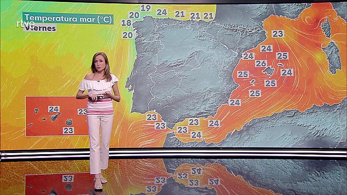 El tiempo - Chubascos y tormentas localmente fuertes de madrugada en el Cantábrico oriental y norte de Navarra