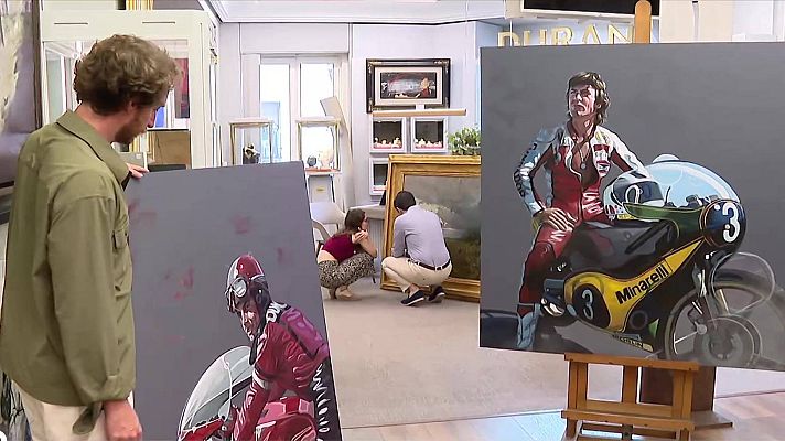 Telediario 1 - Manu Campa: una exposción sobre motociclismo en beneficio de los pilotos con lesión medular