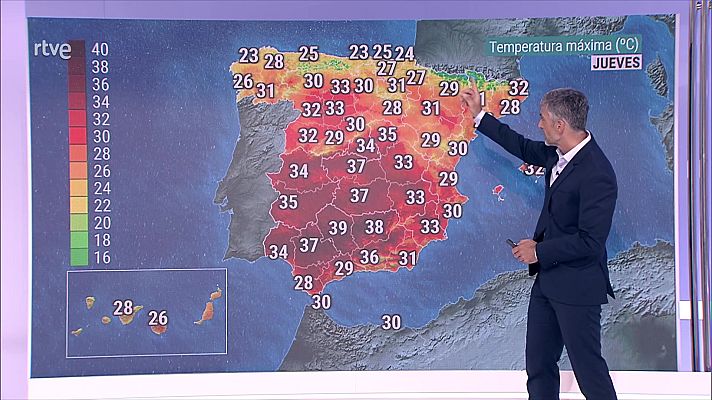 El tiempo - Chubascos y tormentas localmente fuertes en la Ibérica oriental y Pirineos