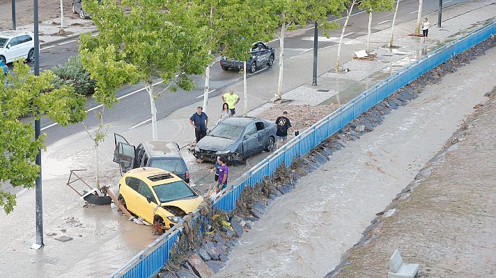 Telediario 1 - Continúa el recuento de daños por las tormentas en Aragón