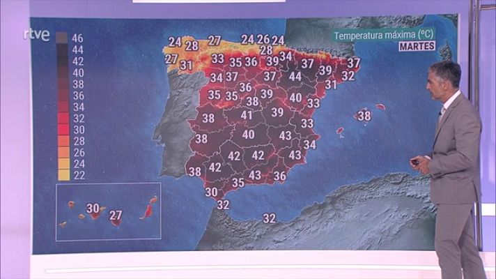 El tiempo - Temperaturas significativamente elevadas en la Península y Baleares, a excepción del noroeste y de litorales del este peninsular