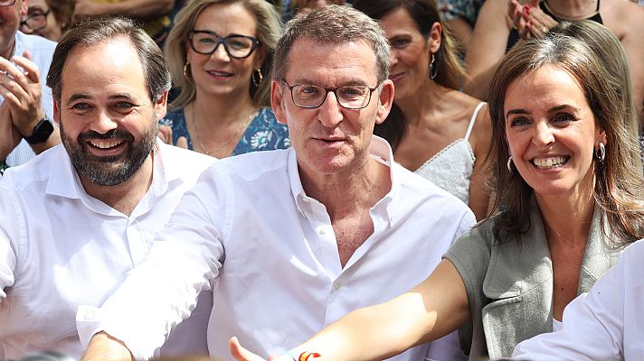 Telediario 1 - El PSOE acusa a Feijóo de mentir en el debate y el PP ve a su candidato como claro ganador