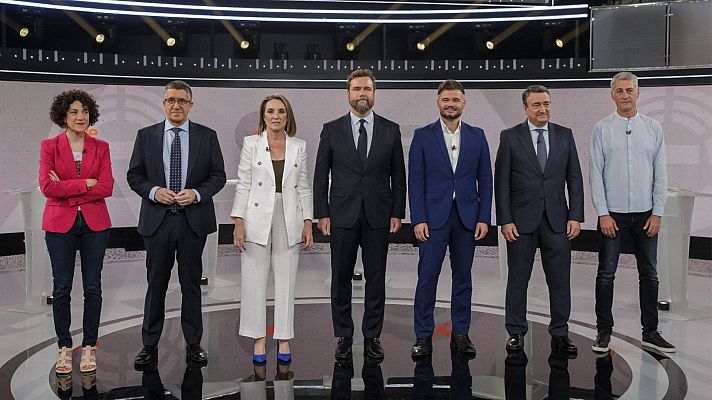 Informativo 24h - Debate a siete en RTVE: PSOE y Sumar defienden la coalición y el PP se ve gobernando "en solitario" tras el 23J