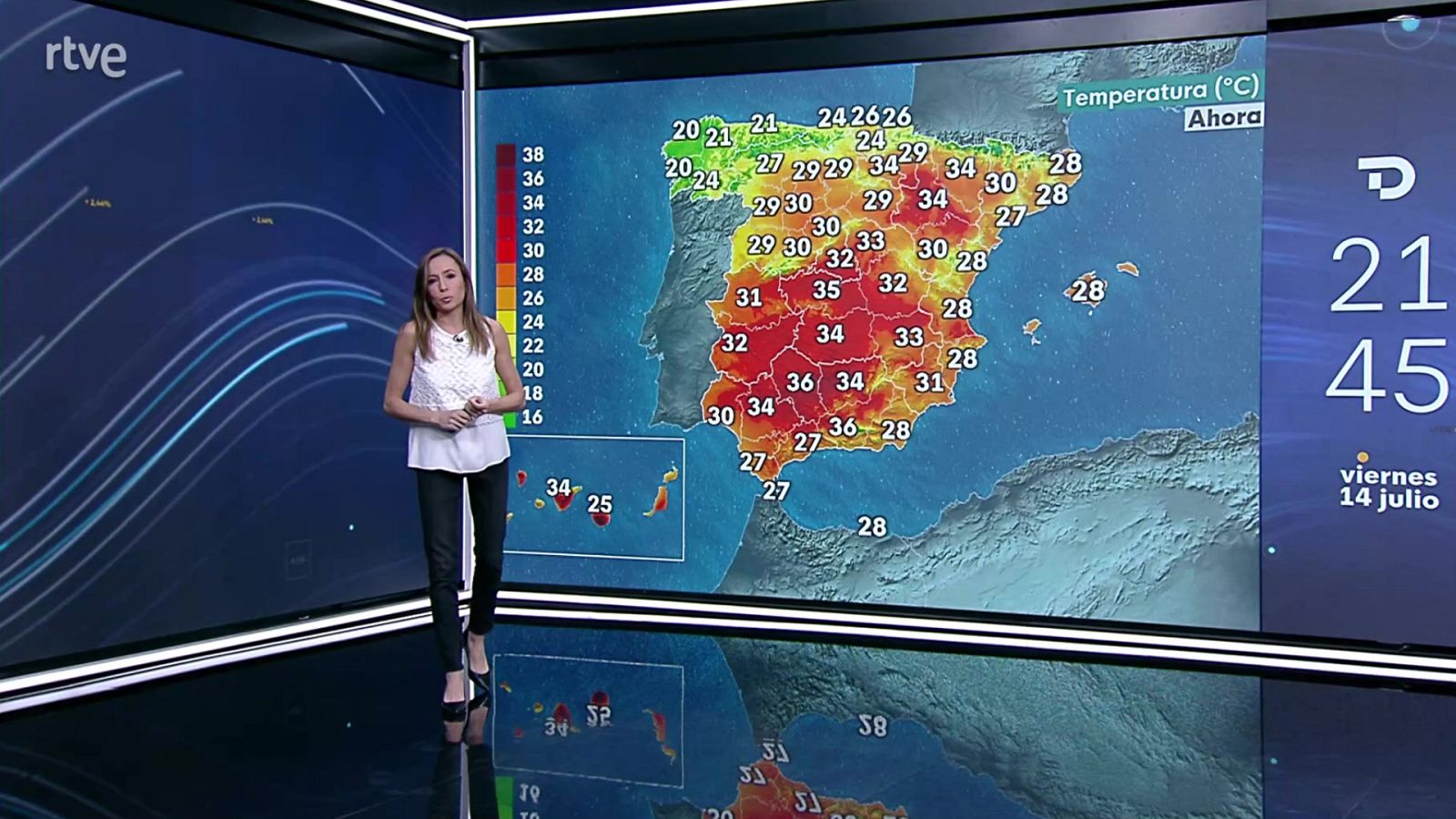 Temperaturas significativamente altas en buena parte del país salvo en el cuadrante noroeste peninsular - ver ahora