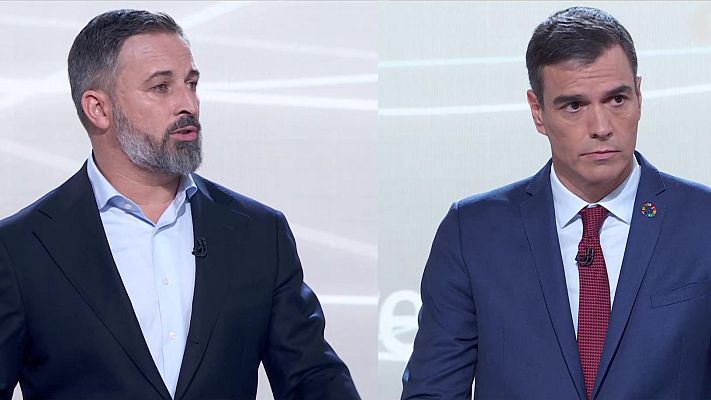 Especiales informativos - Sánchez carga contra Vox por "negar la evidencia científica" del cambio climático y Abascal le afea "su pin de la Agenda 2030"