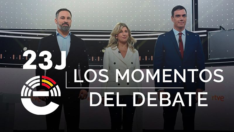 Los mejores momentos de los tres candidatos de Vox, Sumar y Psoe