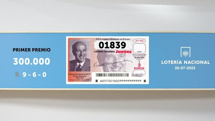 SELAE - Sorteo de la Lotería Nacional del 20/07/2023