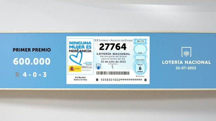 SELAE - Sorteo de la Lotería Nacional del 22/07/2023