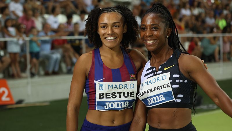 La campeona olímpica Fraser-Pryce se exhibe en Madrid con récord del mítin y Jael Bestué logra la mínima para el Mundial en los 100m lisos