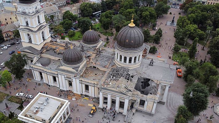 Telediario Fin de Semana - Odesa sufre el mayor ataque ruso con graves daños en el puerto y la catedral ortodoxa